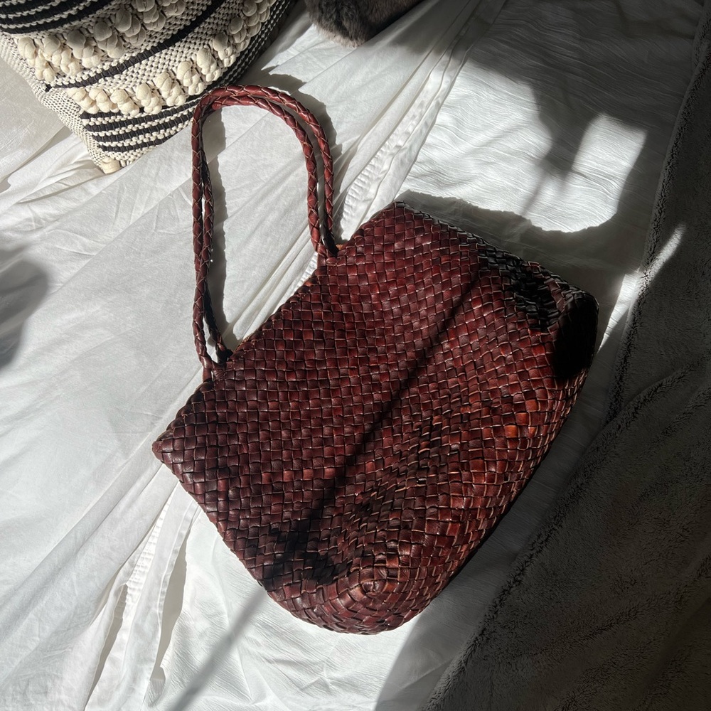 Dragon Diffusion vintage mesh Leather Tote Bag - Rich Brown - 100p authentic